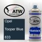 Preview: Opel, Tooper Blue, 833: 400ml Sprühdose, von ATW Autoteile West.